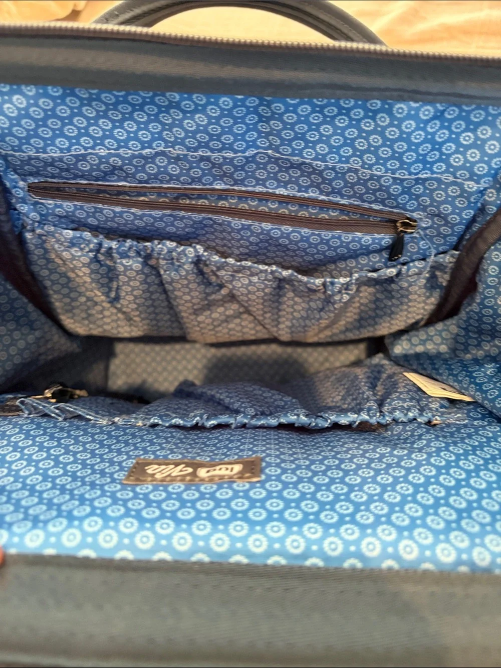 Lug Navy Backpack with Multicolor Brushstroke Front Pocket